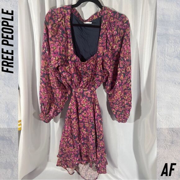 FREE PEOPLE JAEL FLORAL MINI DRESS NEW XS - Picture 4 of 8